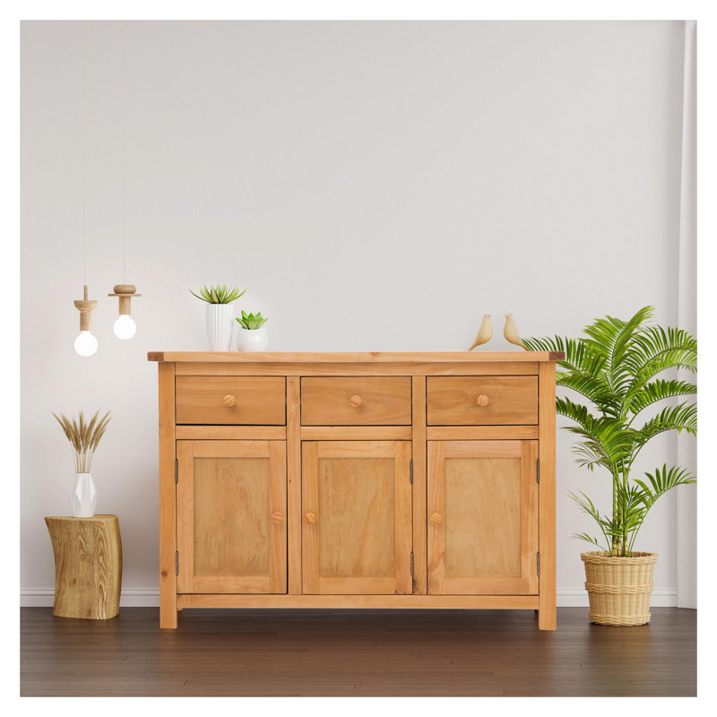 Solid Wood Sideboard (Long), Natural Waxed