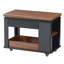 Table basse / table d'appoint moderne 27,6 po avec plateau pliable, roulettes et rangement à plusieurs niveaux en noir et noyer-1616250753