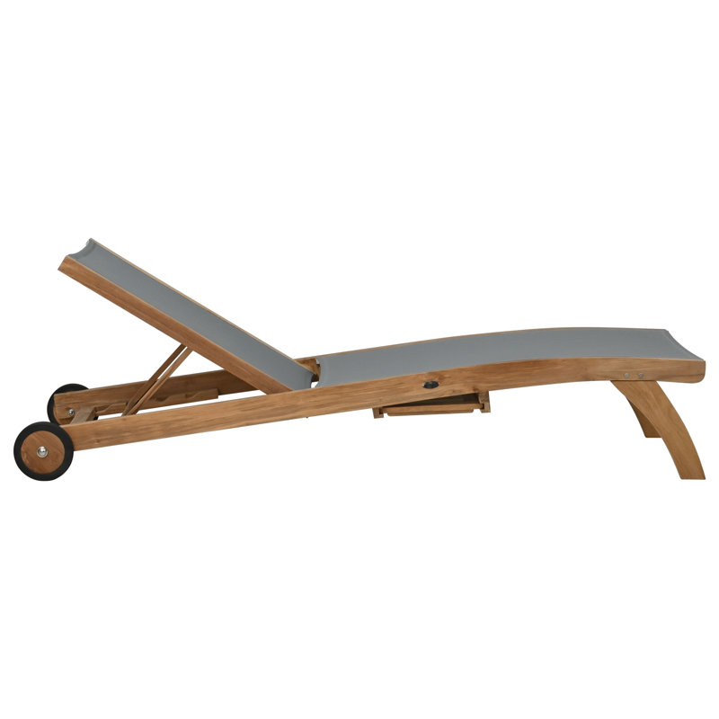 Parmele Outdoor Teak Chaise Lounge