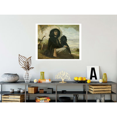 Courbet with his Black DogGustave Courbet Giclee Print