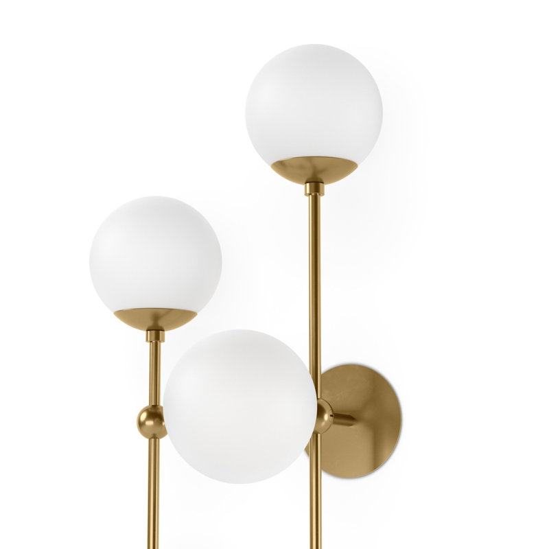 Armstrong 4 - Light Armed Sconce, Burnished Brass, Marbled Matte, Right