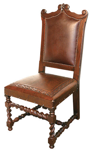Chaise d'appoint en cuir pleine fleur de 55,88 cm de large