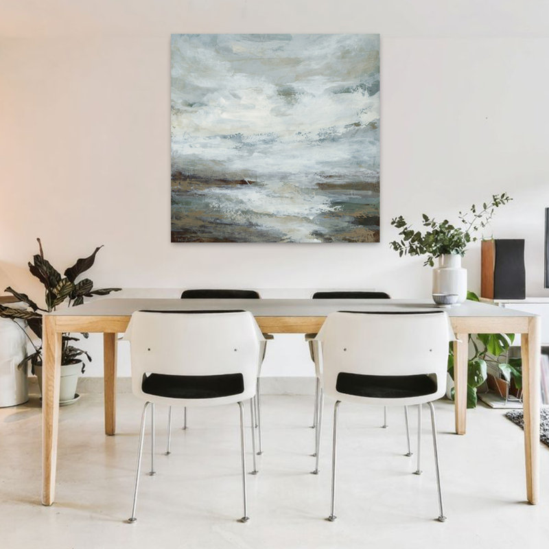 Beachcombing, art abstrait contemporain, H 36 po x l 36 po