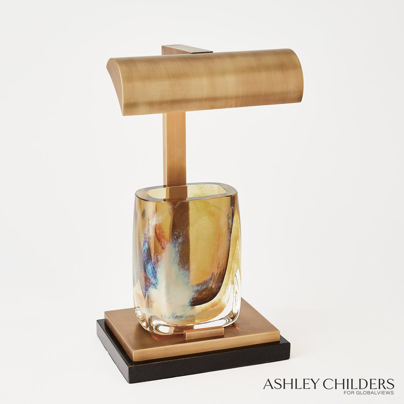 Tabletop Easel Lamp, Black/Gold