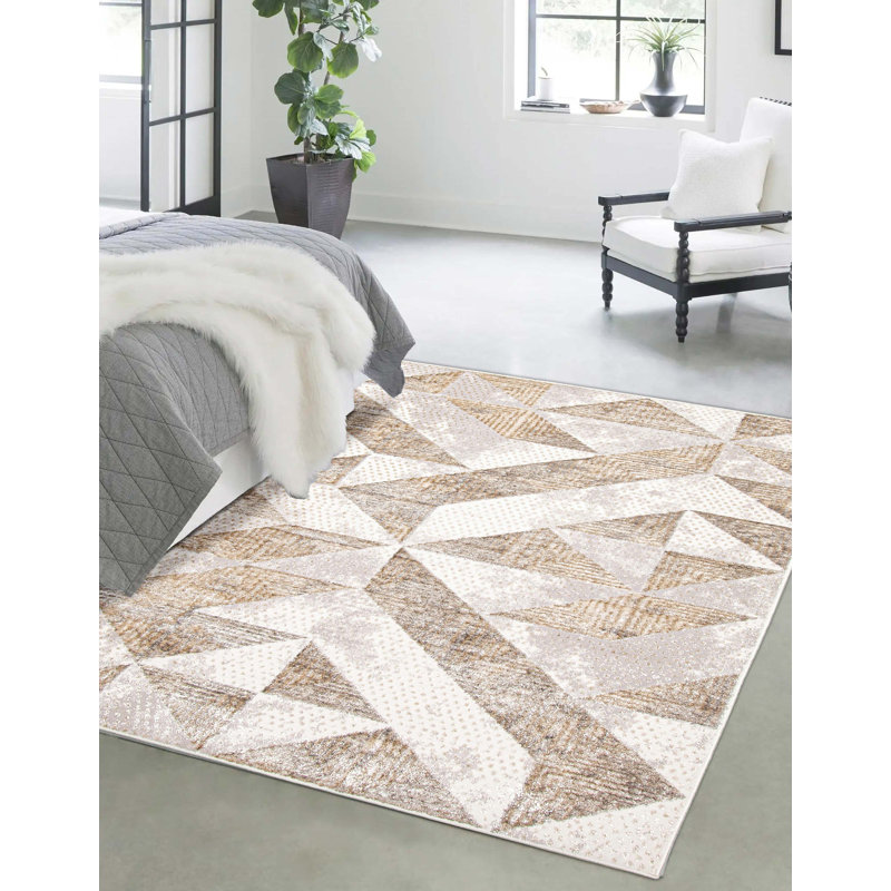 Melaher Ivory Rug, Rectangle 5' x 8'