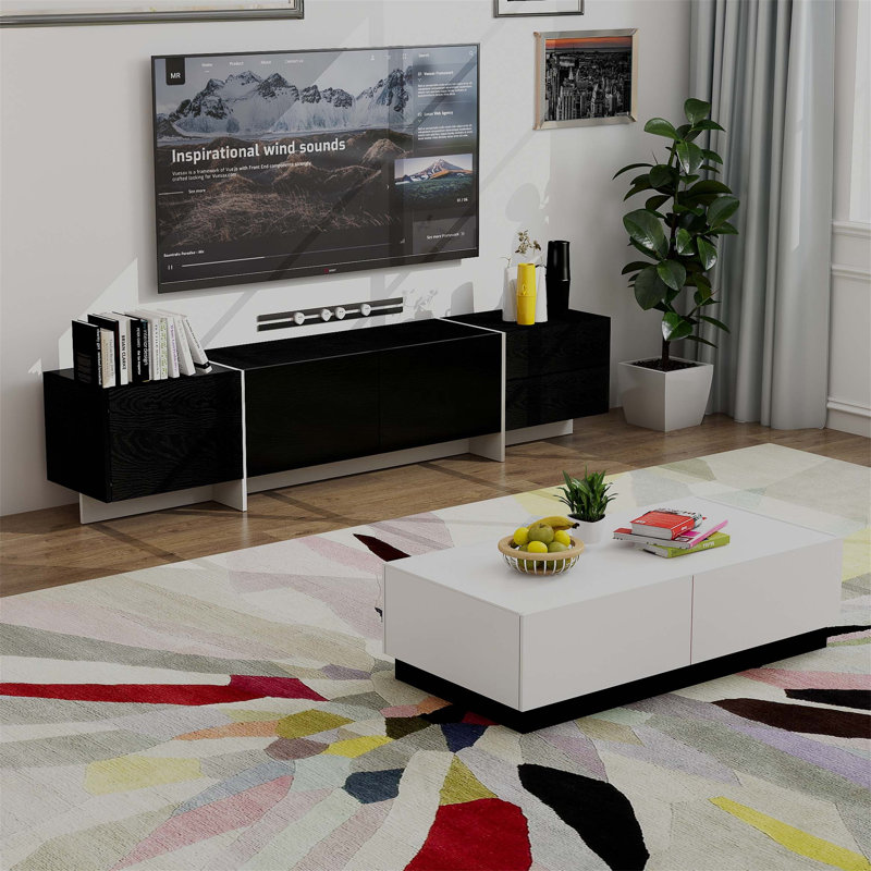 TV Console With Storage Cabinets