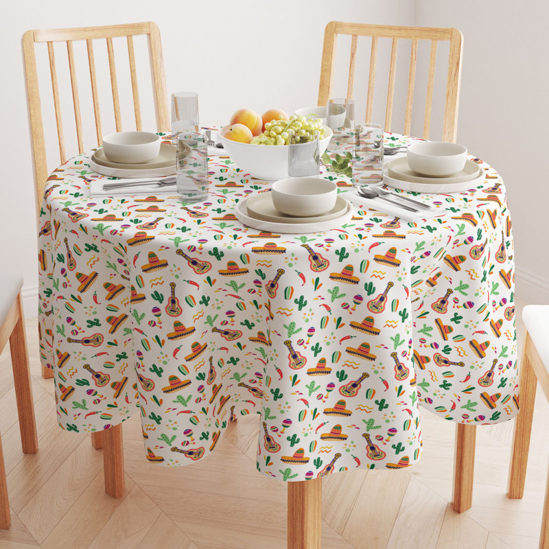Round Cotton Twill Tablecloth
