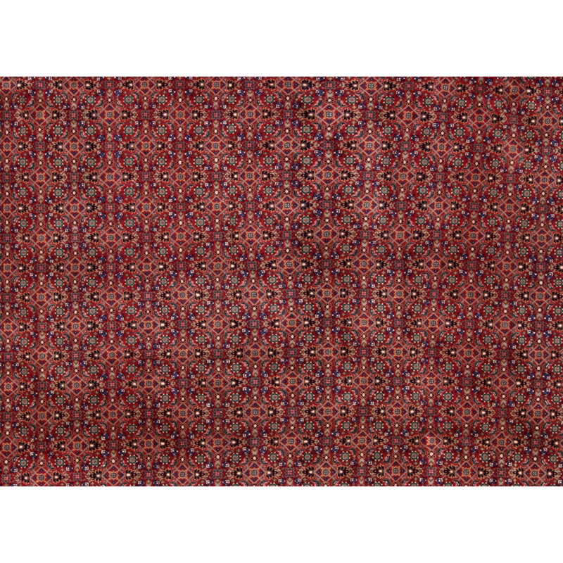 Tapis rouille et bleu marine noué à la main de haute qualité