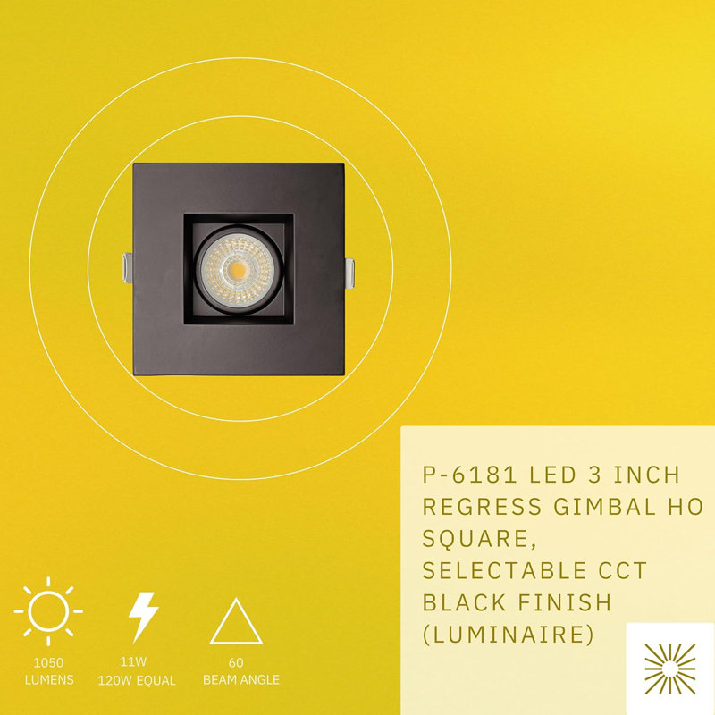 Ensemble d'éclairage encastré 3 po 11 watts, Noir
