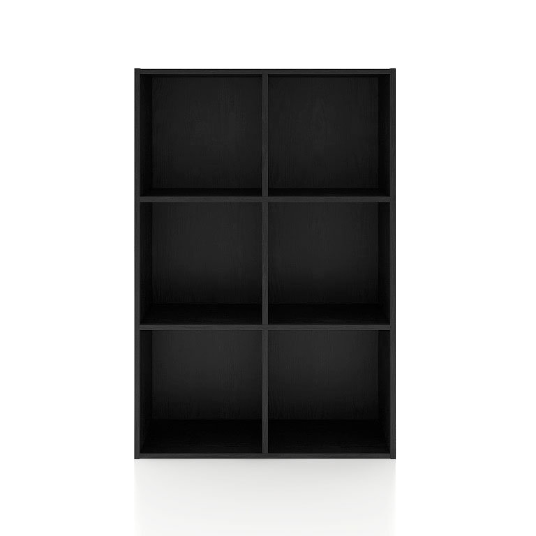 Bibliothèque de rangement Moduline, Noir, 6 cubes
