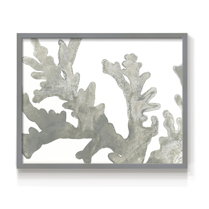Stone Macro Coral II - Reproduction encadrée - Restickable, H 8 po x l 10 po, Gris