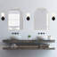Miroir d'appoint arqué, salon, chambre à coucher, meuble-lavabo, ensemble de 2, 589960-801757545-801757550
