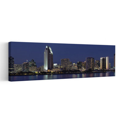 Skyscrapers In A City San Diego California USA by Richard Sisk - Wrapped Canvas Panoramic Print