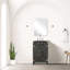 Meuble-lavabo simple en chêne noir 20 po Largeur, miroir de 18 po, comptoir en acrylique, fermeture en douceur et capacité de rangement avec le dessus et le compartiment