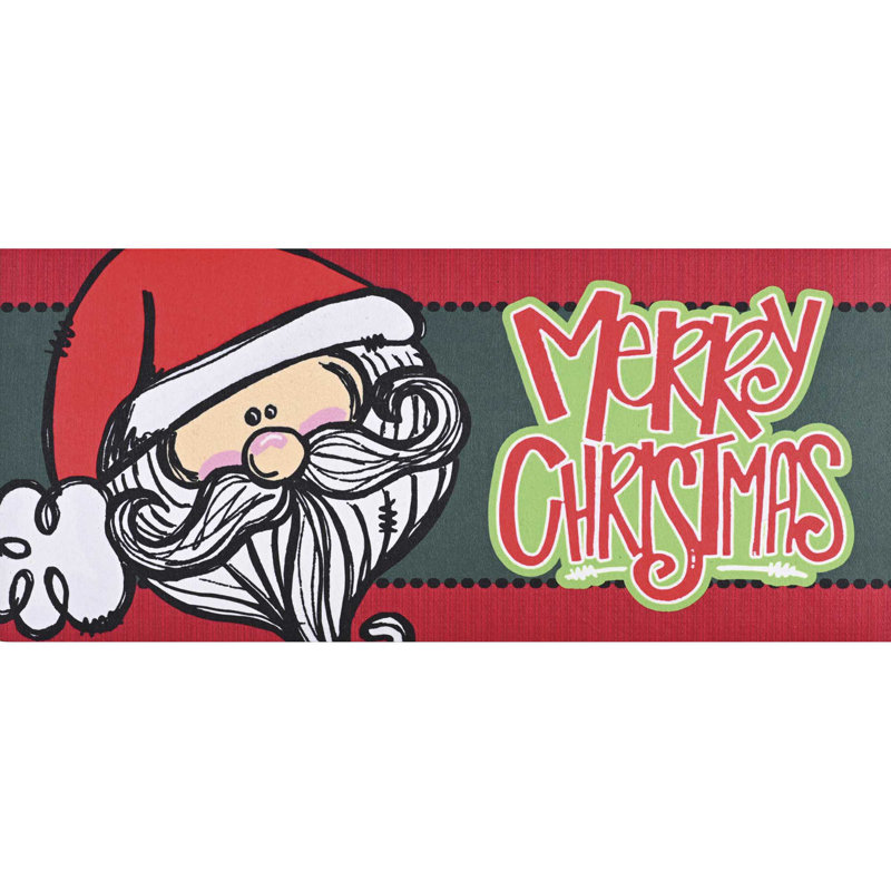 Stateburg Doormat Insert Santa Merry Christmas 22x10