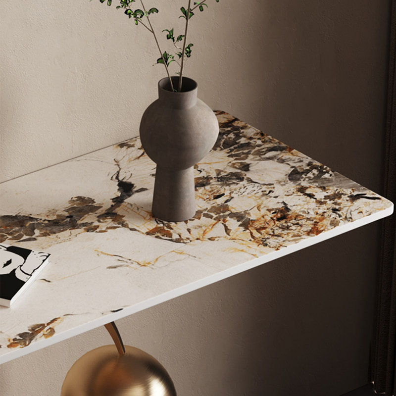 Italian-style stainless steel console table., H 33,4 po x l 59 po x P 13,7 po