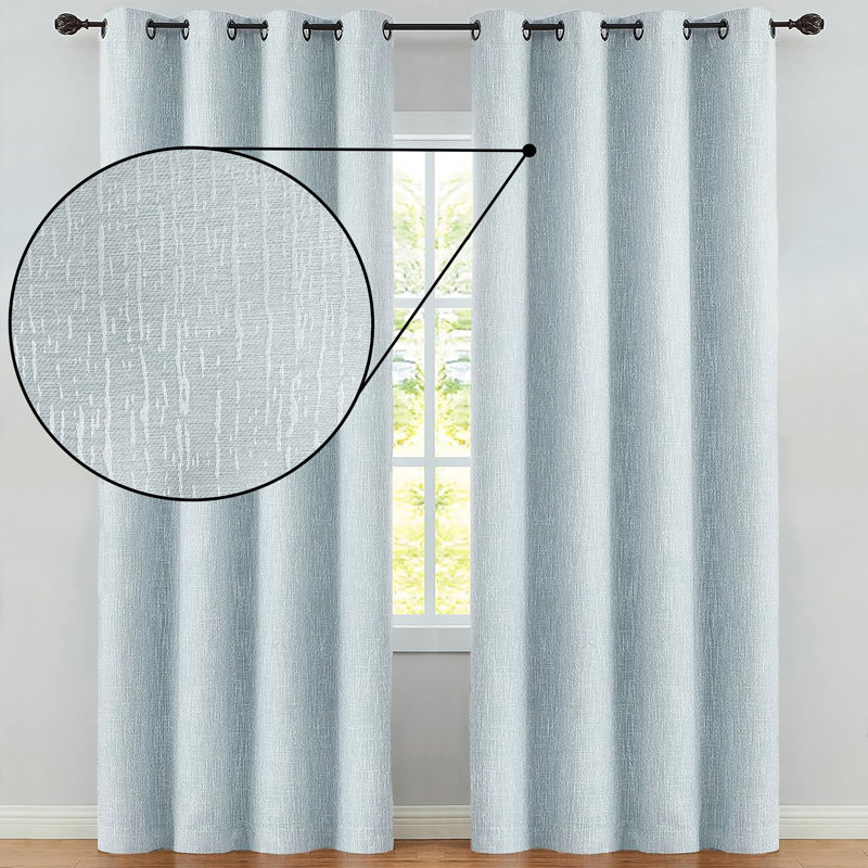 Mylaa Blackout Curtain Pair, Gray