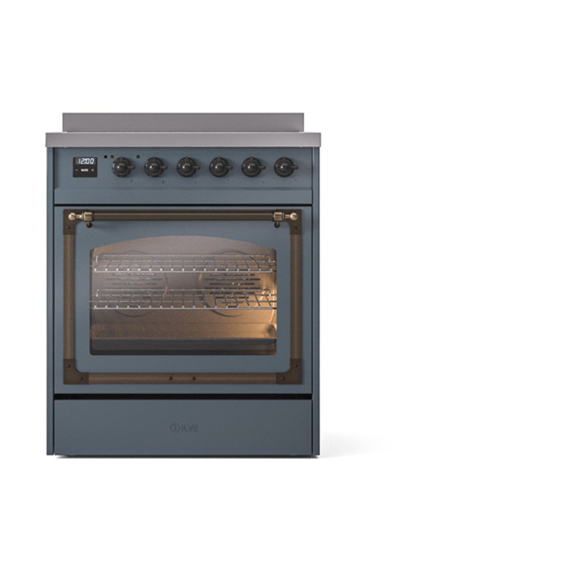 ILVE Nostalgie II Noblesse 30 in Induction Range, Blue Grey/Bronze