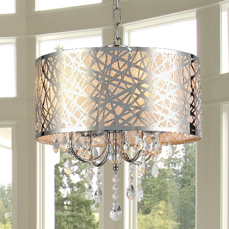 Luminaire suspendu tambour 4 lumières Tekamah