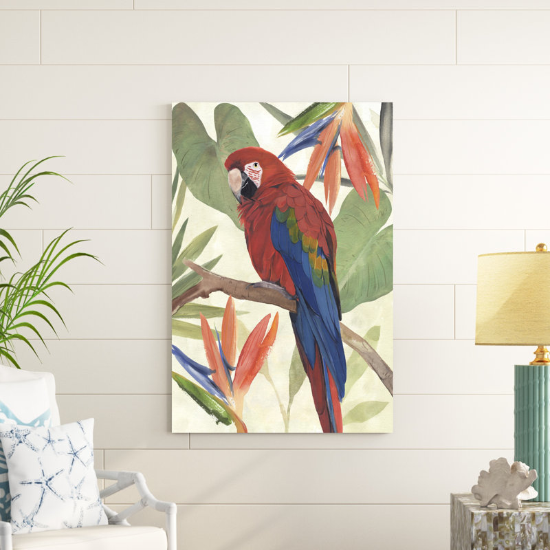 Composition de perroquet tropical II, H 48 po x l 32 po, Non, Toile tendue