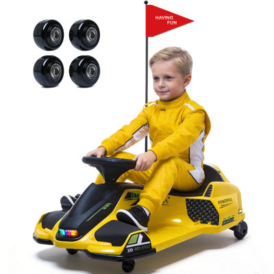 24v Electric Wiggle Car, 360 Degrees Rotating Ride On Drift Car With 180w Brushless Motor, Replacement Wheels