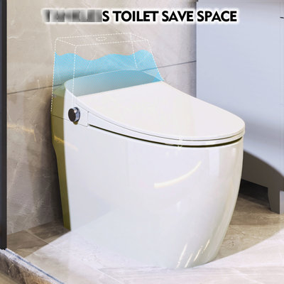 Toilette intelligente en céramique à siège chauffant, enseigne de chasse automatique en une pièce, capteur de pied, possibilité de panne de courant, couvercle de toilette à fermeture en douceur, nuit blanche, pièce de commande à bouton, fonctionnalité,