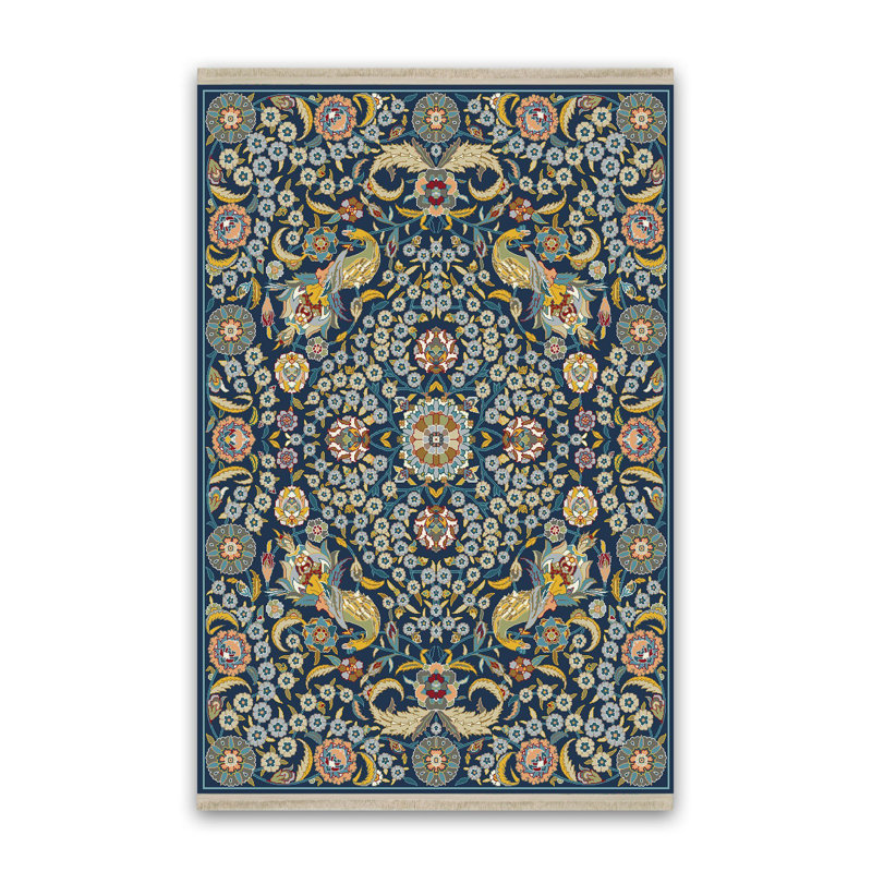 Tapis imprimé rétro vert, Rectangle 4 pi 7 po x 6 pi 6 po