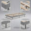 Base de lit plateforme flottante simple gris moderne - panneau de particules robuste, aucun sommier nécessaire-890589646