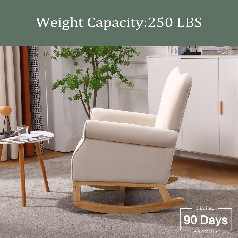 Chaise berçante Burnes, Velours beige