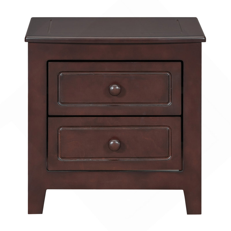 Table de chevet 2 tiroirs, Walnut