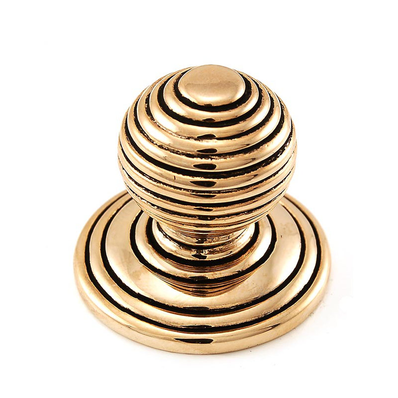 Sanzio Round Knob, 1" H x 1" W x 1.25" D, Antique Gold