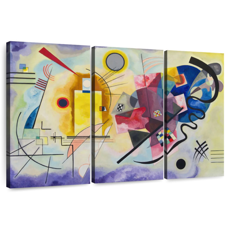 Jaune, rouge et bleu Avery, H 20 po x l 33 po