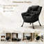 Fauteuil Lazy, fauteuil d'appoint moderne et confortable, grand fauteuil avec une poche latérale, fauteuil de lecture pour chambre à coucher, salon, dortoir, noir-570639085