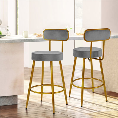 Lovette Upholstered Counter Stool with Metal Frame