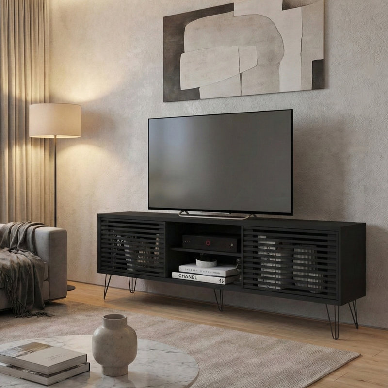 Patmos TV Stand for TVs up to 70", Black