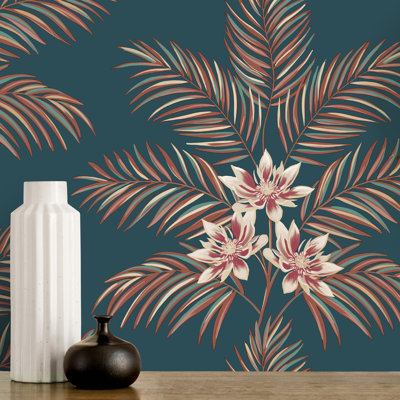 Bali Tropical Floral Wallpaper