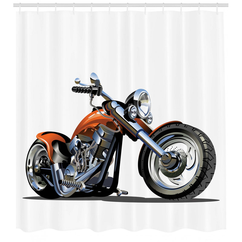 Ensemble de rideau de douche motorbike adventure Myaa, H 75 po x l 69 po