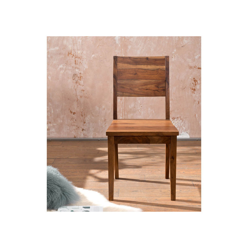 Sydney 45cm H Solid Wood Slat Back Side Chair, Brown