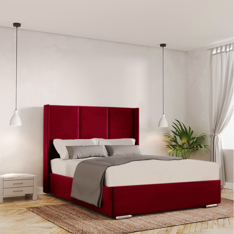 Claubert Bed Frame, Single (3') , Red