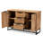 Reid Modern and Contemporary Industrial Wood and Metal 3-Drawer Sideboard Buffet