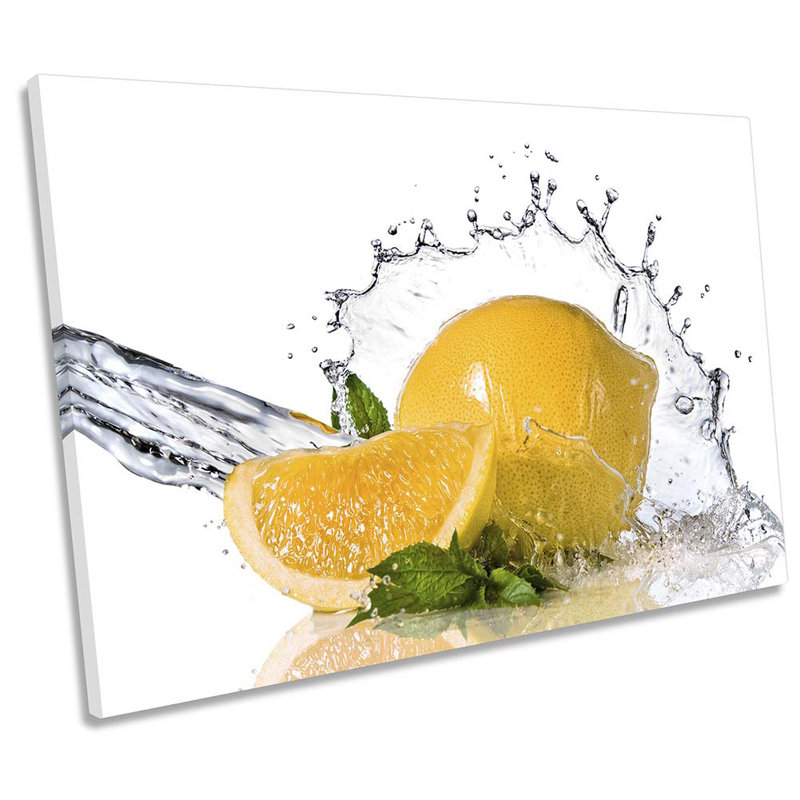 Lemon Fruit Splash Kitchen - Wrapped Canvas Print, 50.8cm H x 76.2cm W x 2cm D