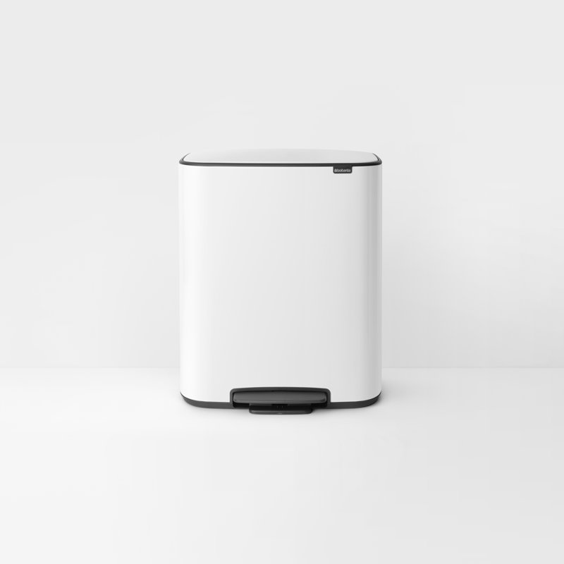 Brabantia Bo 30 Litre + 30 Litre Pedal Bin with Two Inner Buckets, White
