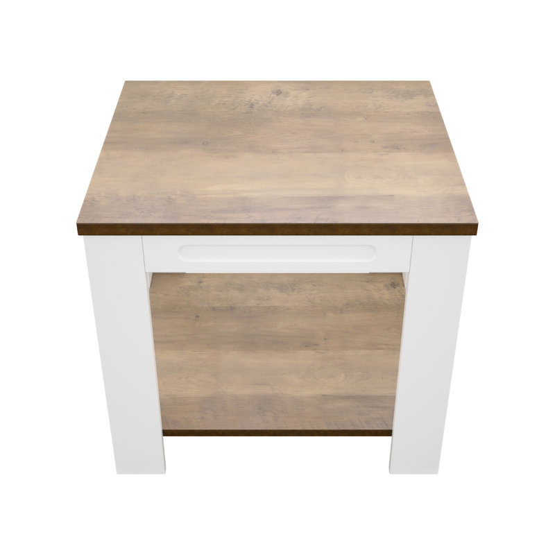 Arlais End Table, Satin White