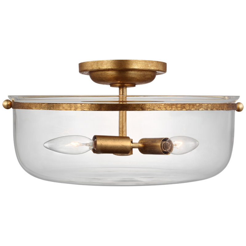 Lorford 3 - Light Semi Flush Mount, Gilded Iron, Clear
