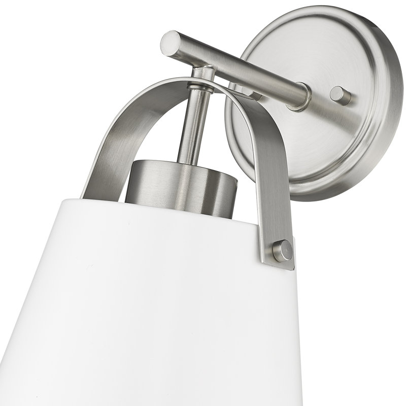 Elizabella Armed Sconce, Matte White, Heritage Brass