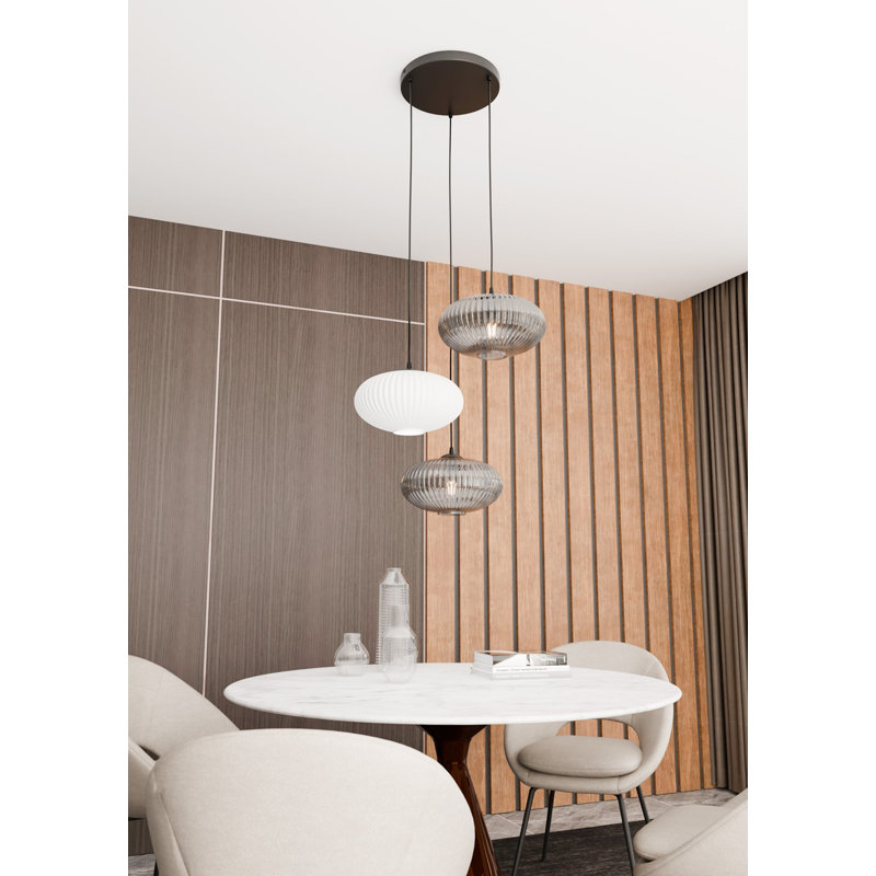 Samyiah 3 - Light Matte Black Pendant, Matte Black/Mix