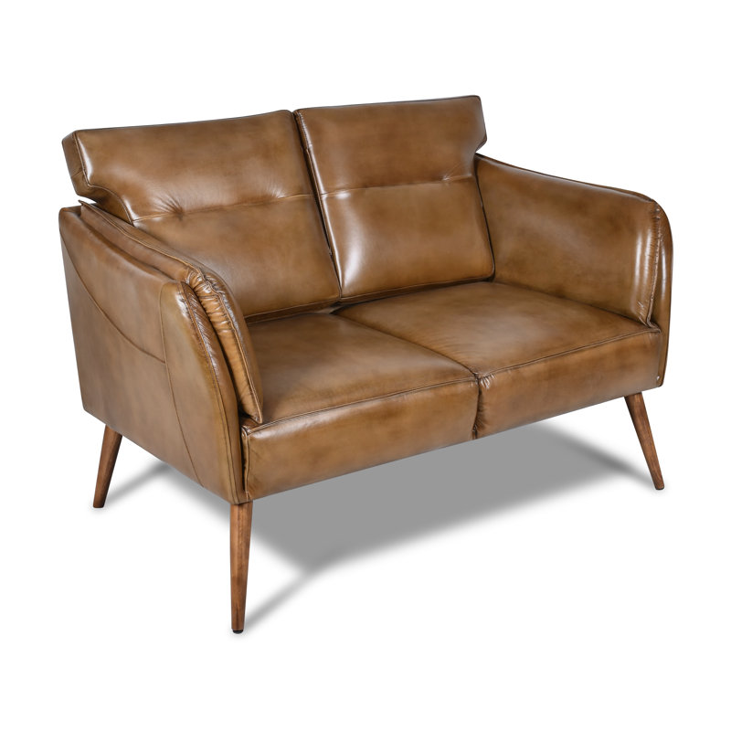 2 Seater Genuine Leather Sofa, Brown