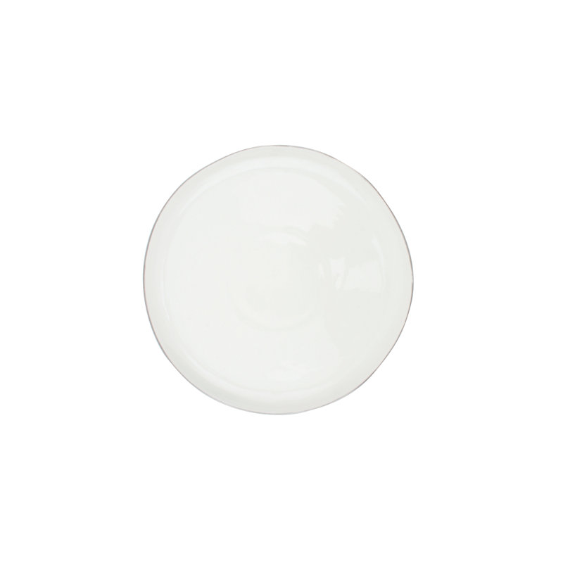 Abbesses Salad Plate, White/Platinum