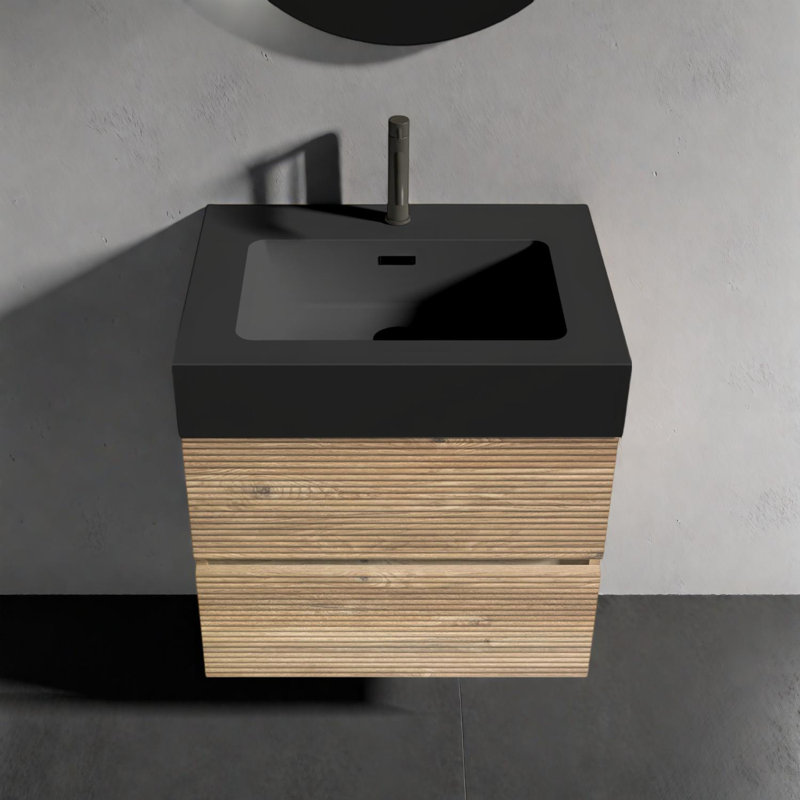 Meuble-lavabo 24 po avec lavabo à quartz et design flottant moderne