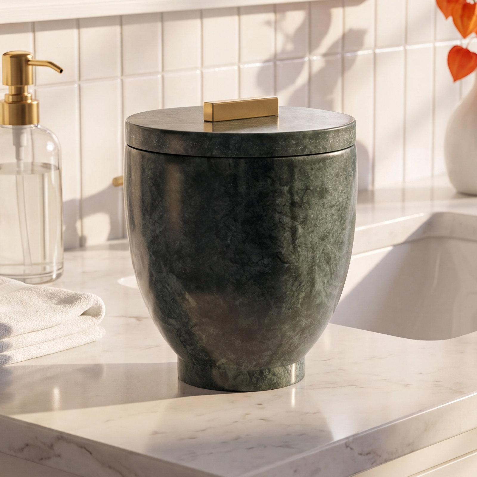 Noki Marble Bathroom Storage Container